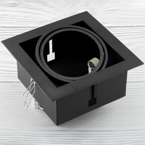 Süllyesztett halogén mozgatható lámpatest GU10 ES111 négyzet alakú fekete