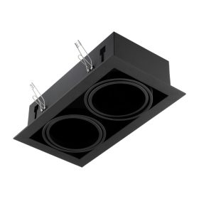   Süllyesztett halogén mozgatható szerelvény 2x GU10 ES111 négyszögletes fekete