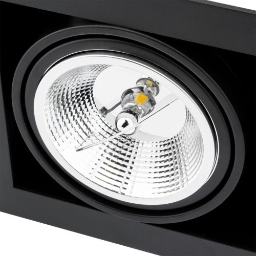 Süllyesztett halogén mozgatható szerelvény 2x GU10 ES111 négyszögletes fekete