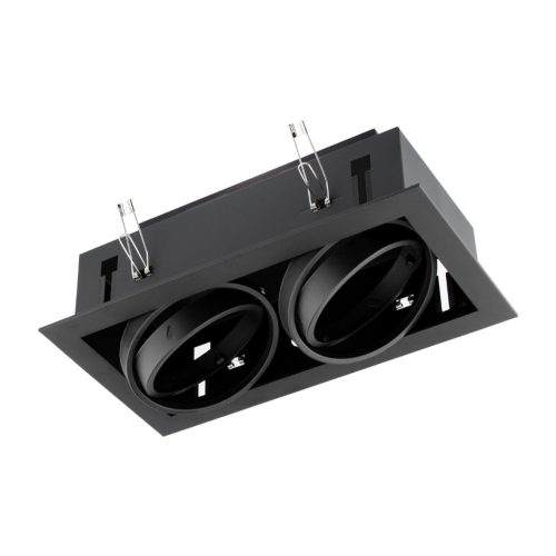 Süllyesztett halogén mozgatható szerelvény 2x GU10 ES111 négyszögletes fekete