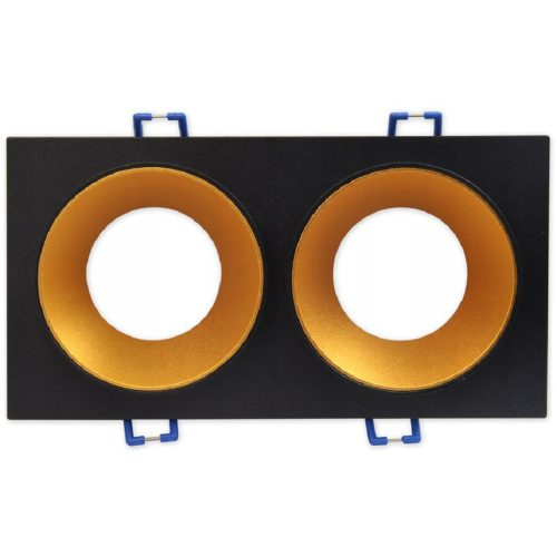 SPOT 2x GU10 téglalap alakú fekete arany süllyesztett dupla süllyesztett lámpatest