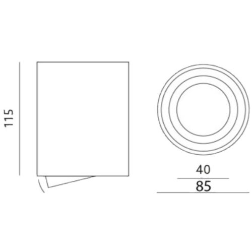 Felületre szerelhető halogén pontcsöves rögzítés GU10 kerek fekete 115mm
