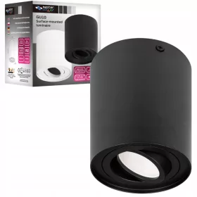   Felületre Szerelt Halogén Csöves Spotlámpa GU10 Kerek Mozgatható Fekete Masterled