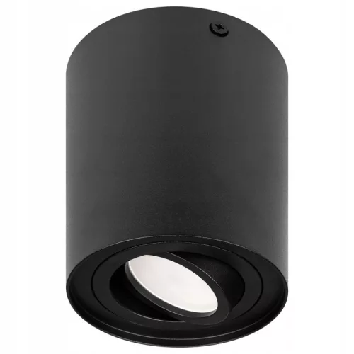 Felületre Szerelt Halogén Csöves Spotlámpa GU10 Kerek Mozgatható Fekete Masterled