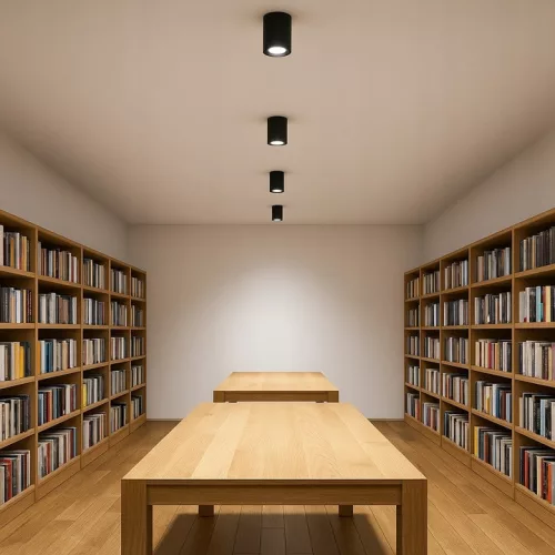 Felületre Szerelt Halogén Csöves Spotlámpa GU10 Kerek Mozgatható Fekete Masterled