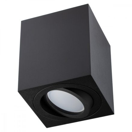 Felületre szerelhető HALOGEN mozgatható GU10 négyzet alakú fekete rögzítő 84mm