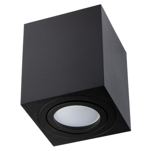 Felületre szerelhető HALOGÉN mozgatható GU10 négyzet alakú fekete rögzítő 84mm