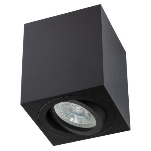 Felületre szerelhető HALOGÉN mozgatható GU10 négyzet alakú fekete rögzítő 84mm