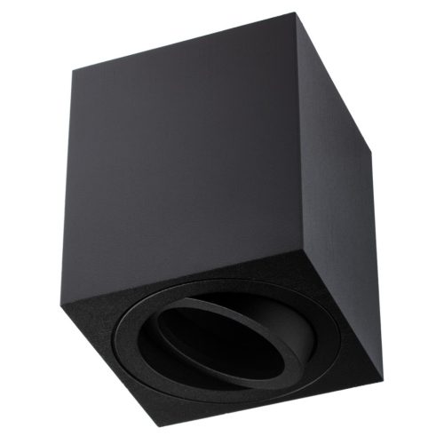 Felületre szerelhető HALOGÉN mozgatható GU10 négyzet alakú fekete rögzítő 84mm