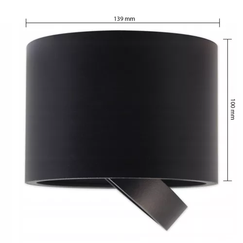 Felületre szerelhető halogéncsöves spotlámpa GU10 kerek, fekete, mozgatható, Masterled