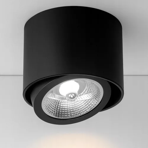 Felületre szerelhető halogéncsöves spotlámpa GU10 kerek, fekete, mozgatható, Masterled