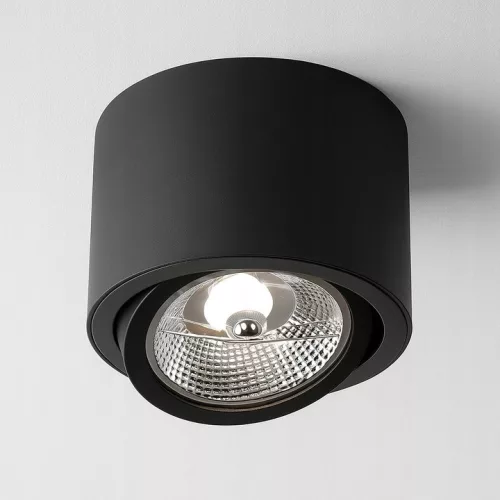 Felületre szerelhető halogéncsöves spotlámpa GU10 kerek, fekete, mozgatható, Masterled