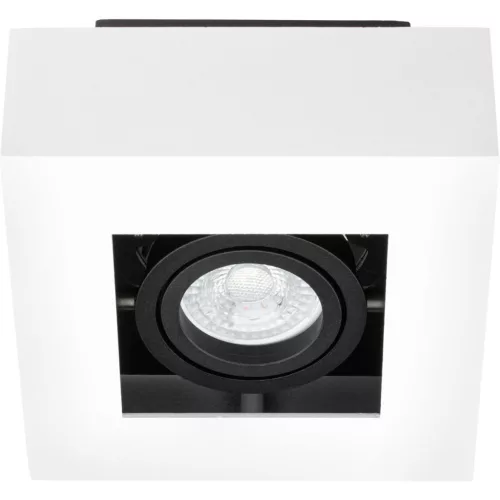 Felületre Szerelt Halogén Csöves Spotlámpa GU10 Négyzetes Mozgatható Fehér Fekete Nemo Masterled