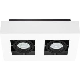   Felületre szerelhető HALOGÉN mozgatható 2x GU10 négyszögletes fehér 85mm NEMO