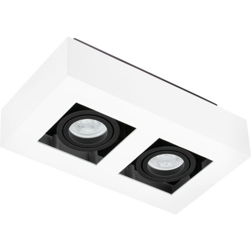 Felületre szerelhető HALOGÉN mozgatható 2x GU10 négyszögletes fehér 85mm NEMO