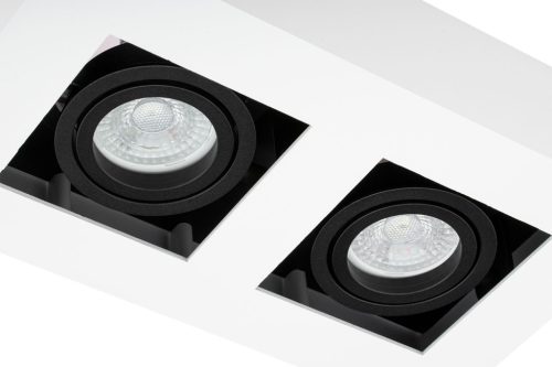 Felületre szerelhető HALOGÉN mozgatható 2x GU10 négyszögletes fehér 85mm NEMO