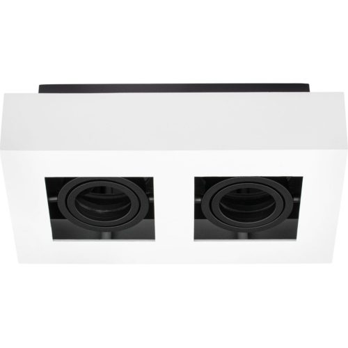 Felületre szerelhető HALOGÉN mozgatható 2x GU10 négyszögletes fehér 85mm NEMO