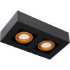 Felületre szerelhető HALOGÉN mozgatható 2x GU10 négyszögletes fekete 85mm NEMO