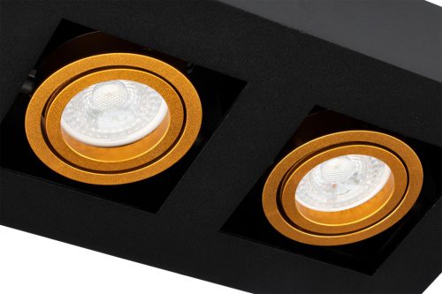 Felületre szerelhető HALOGÉN mozgatható 2x GU10 négyszögletes fekete 85mm NEMO