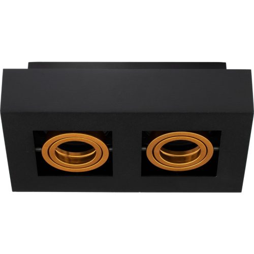 Felületre szerelhető HALOGÉN mozgatható 2x GU10 négyszögletes fekete 85mm NEMO