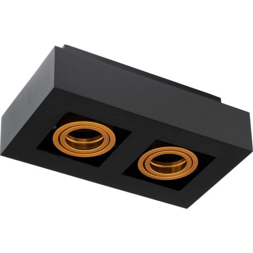 Felületre szerelhető HALOGÉN mozgatható 2x GU10 négyszögletes fekete 85mm NEMO