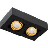 Felületre szerelhető HALOGÉN mozgatható 2x GU10 négyszögletes fekete 85mm NEMO