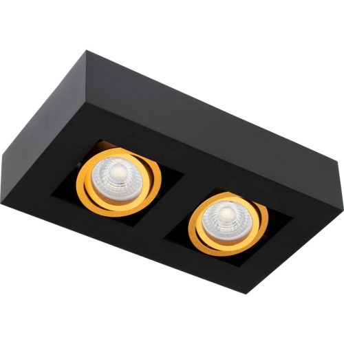 Felületre szerelhető HALOGÉN mozgatható 2x GU10 négyszögletes fekete 85mm NEMO