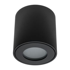   Felületre szerelhető GU10 csöves lámpatest kerek fekete 84mm IP54 Modern