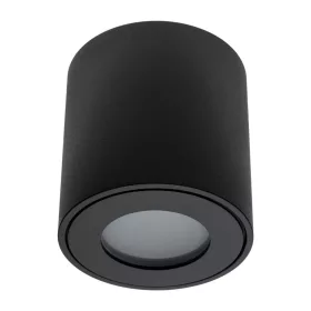   Felületre szerelhető GU10 csöves lámpatest kerek fekete 84mm IP54 Modern