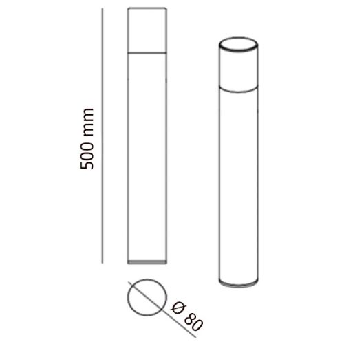 LED-es kültéri oszloplámpa DENVER E27 IP44 50cm kerek