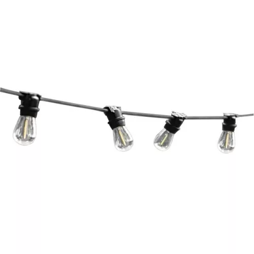 LED girland fényfüzér 40x E27 fekete IP44 20m Masterled