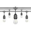 LED girland fényfüzér 10x E27 fekete IP44 10m Masterled