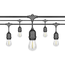 LED girland fényfüzér 10x E27 fekete IP44 10m Masterled
