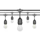 LED girland fényfüzér 10x E27 fekete IP44 10m Masterled