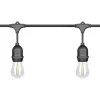 LED girland fényfüzér 10x E27 fekete IP44 10m Masterled