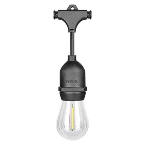 LED girland fényfüzér 10x E27 fekete IP44 10m Masterled