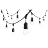 LED girland fényfüzér 15x E27 fekete IP44 15m Masterled