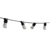 LED girland fényfüzér 10x E27 fekete IP44 5m Masterled