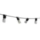 LED girland fényfüzér 20x E27 fekete IP44 20m Masterled