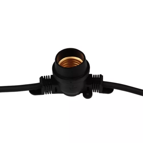 LED girland fényfüzér 20x E27 fekete IP44 20m Masterled