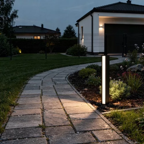 LED Kerti Lámpa Kültéri Álló Oszlopfény 24W 1820lm 4000K Semleges 120° Fekete IP44 60cm Roma Masterled
