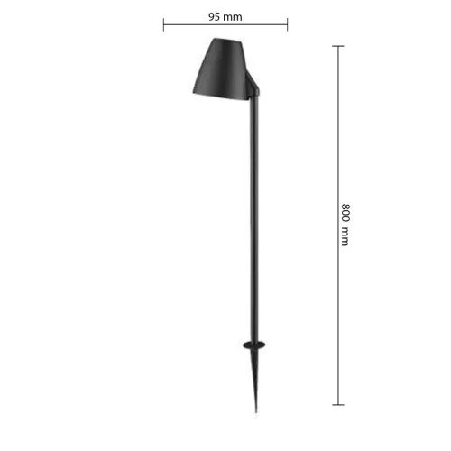Kerti Lámpa Talajba épített Spotlámpa GU10 Fekete 120° IP54 80cm Marinio Masterled