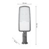 LED utcai lámpa, ipari, közúti lámpatest, 100W, 13000lm, 4500K, semleges, 140°, szürke, IP65, Masterled