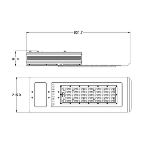 LED utcai lámpa, ipari, közúti lámpatest, 120W, 14400lm, 5000K, hideg, 150°, szürke, IP65, IK08, Masterled