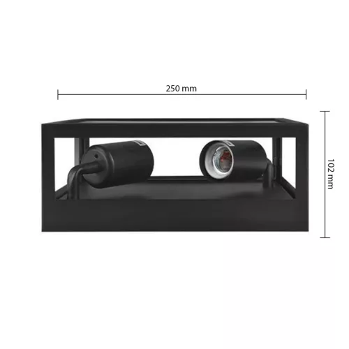 Kerti fali lámpa, Kültéri fali lámpa, 2x E27, 360°, Fekete, IP44, Lidio Masterled