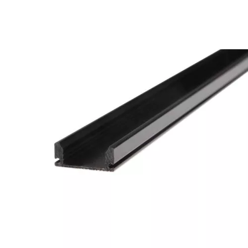 Profil LED szalagokhoz, fekete eloxált, felületre szerelhető, 2m, Masterled