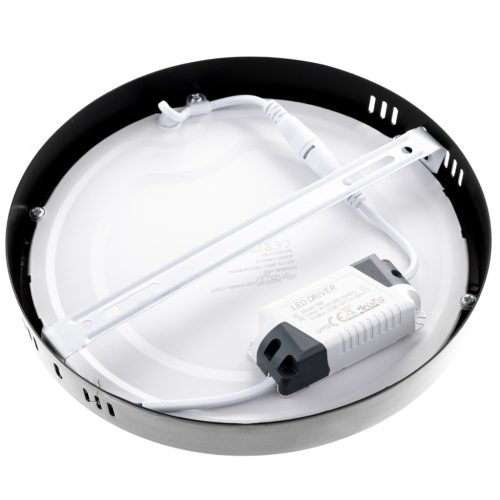 Felületre szerelhető mennyezeti lámpa LED panel 12W 4000K Fekete kerek Proma LVT