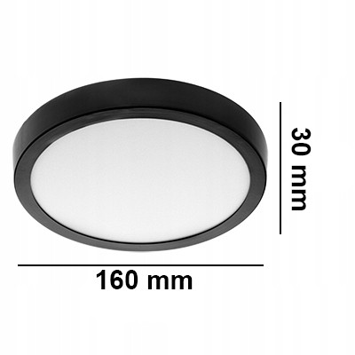 Felületre szerelhető mennyezeti lámpa LED panel 12W 4000K Fekete kerek Proma LVT