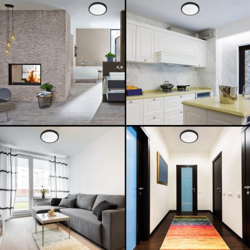 Felületre szerelhető mennyezeti lámpa LED panel 24W 4000K Fekete kerek Proma LVT