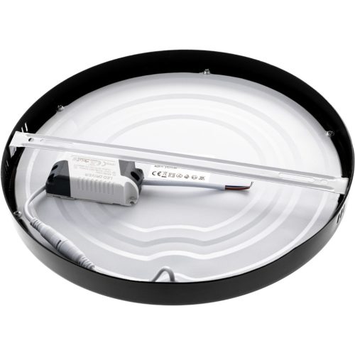 Felületre szerelhető mennyezeti lámpa LED panel 24W 4000K Fekete kerek Proma LVT